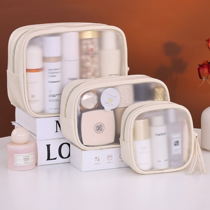 Luxury Bags Consignment - Półprzezroczysty luksusowy zestaw kosmetyczek, 3-częściowy organizer