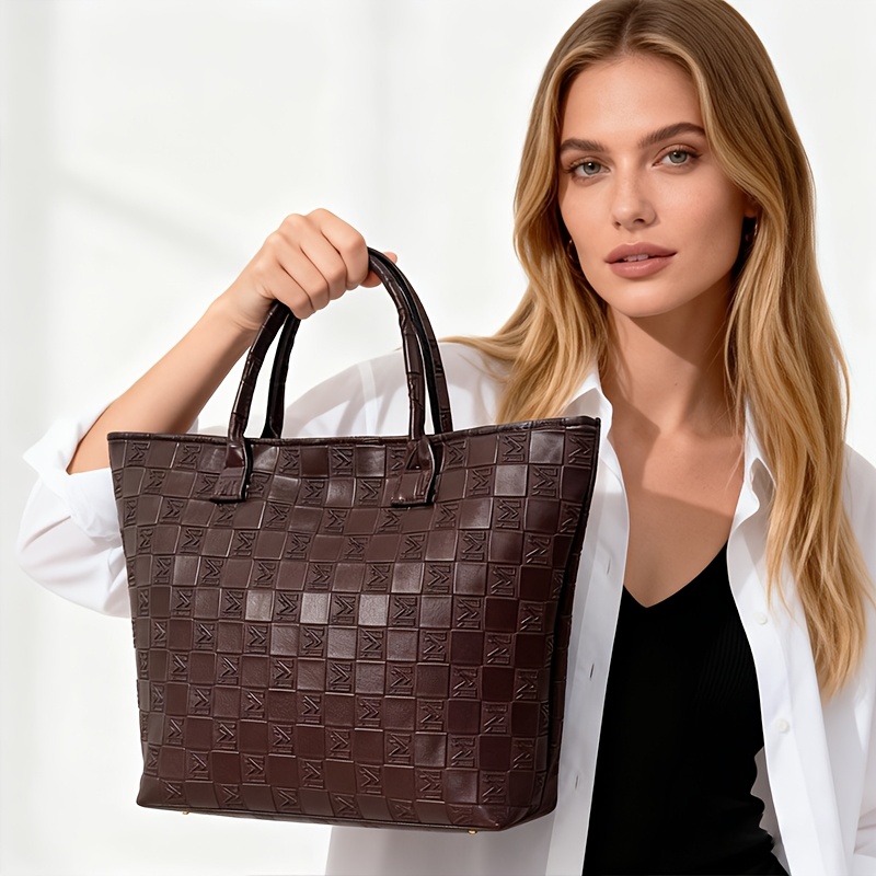 Luxury Bags Quality - Lekka, luksusowa, ciemnobrązowa torba damska z