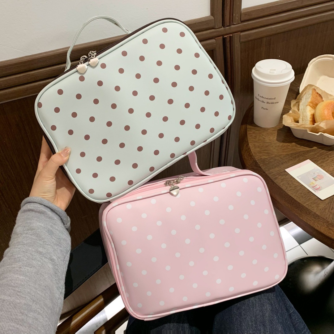 Luxury Bags List - Luksusowa wodoodporna kosmetyczka w kropki, podręczna