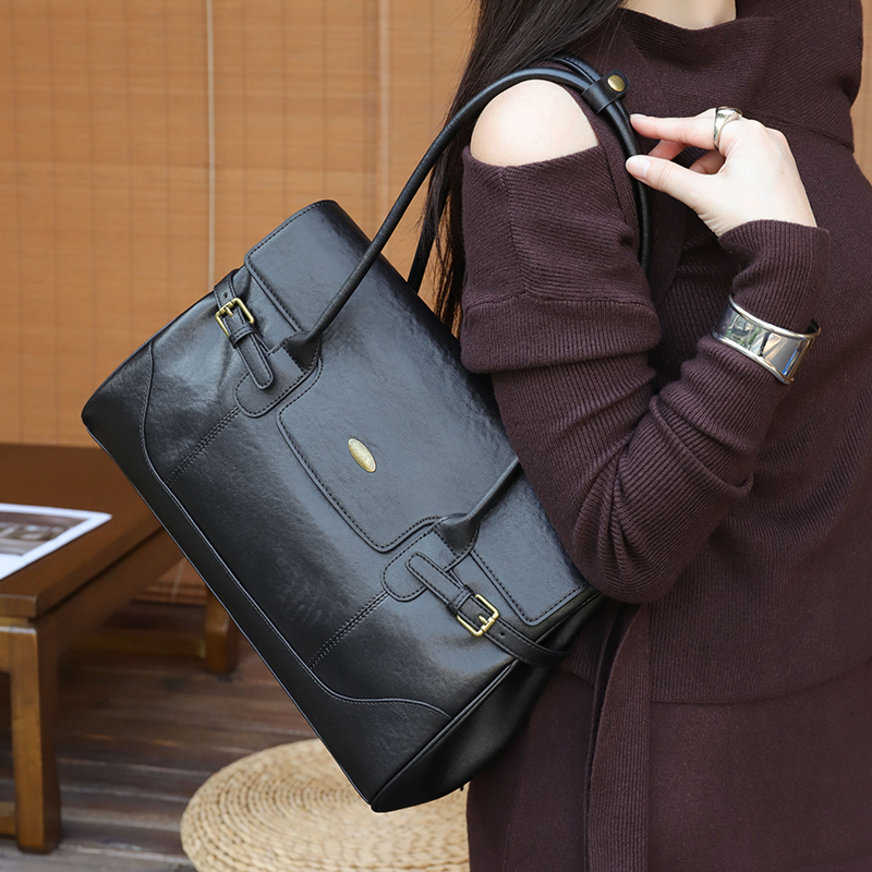 Luxury Tote Bags With Zipper - Damska torebka pod pachę z licowej