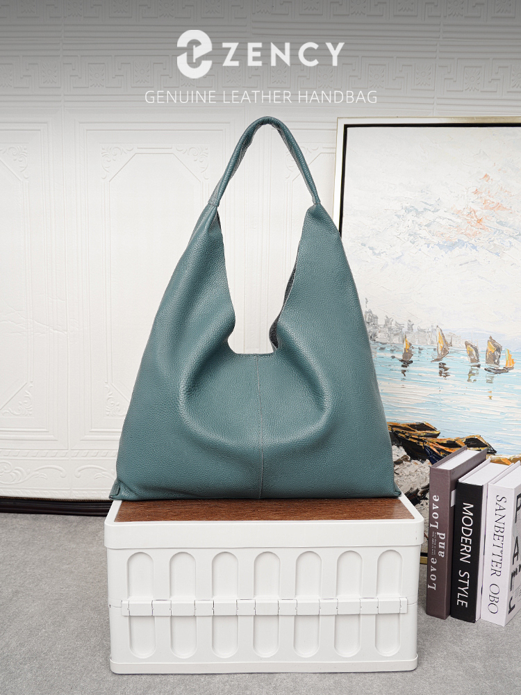 Luxury Tote Bags With Zipper - Zency Miękka Torba Damska z Naturalnej