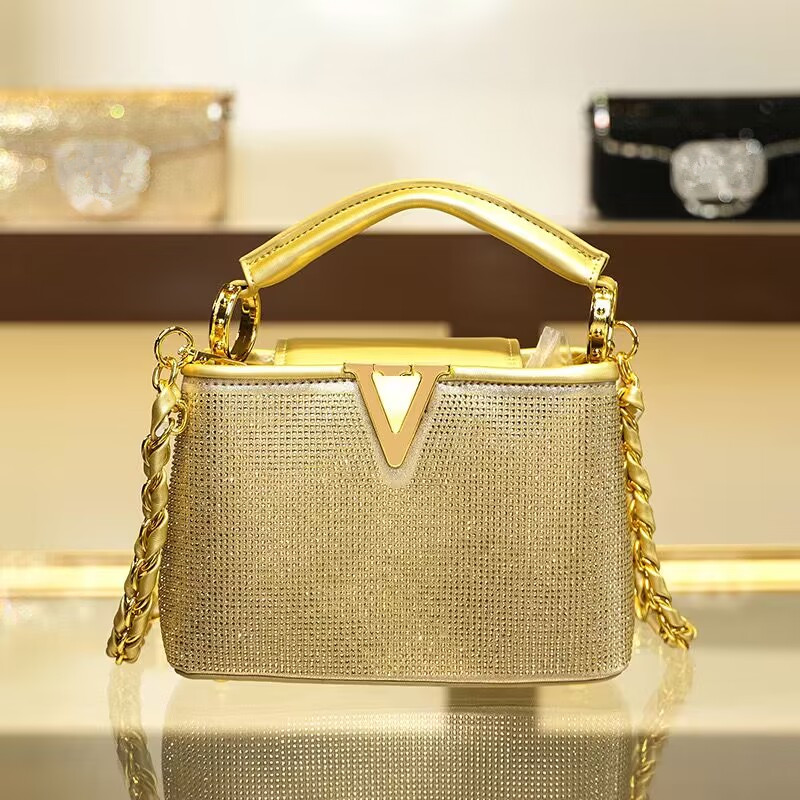 Luxury Bags Lv - Torebka damska luksusowa z diamentami, duża
