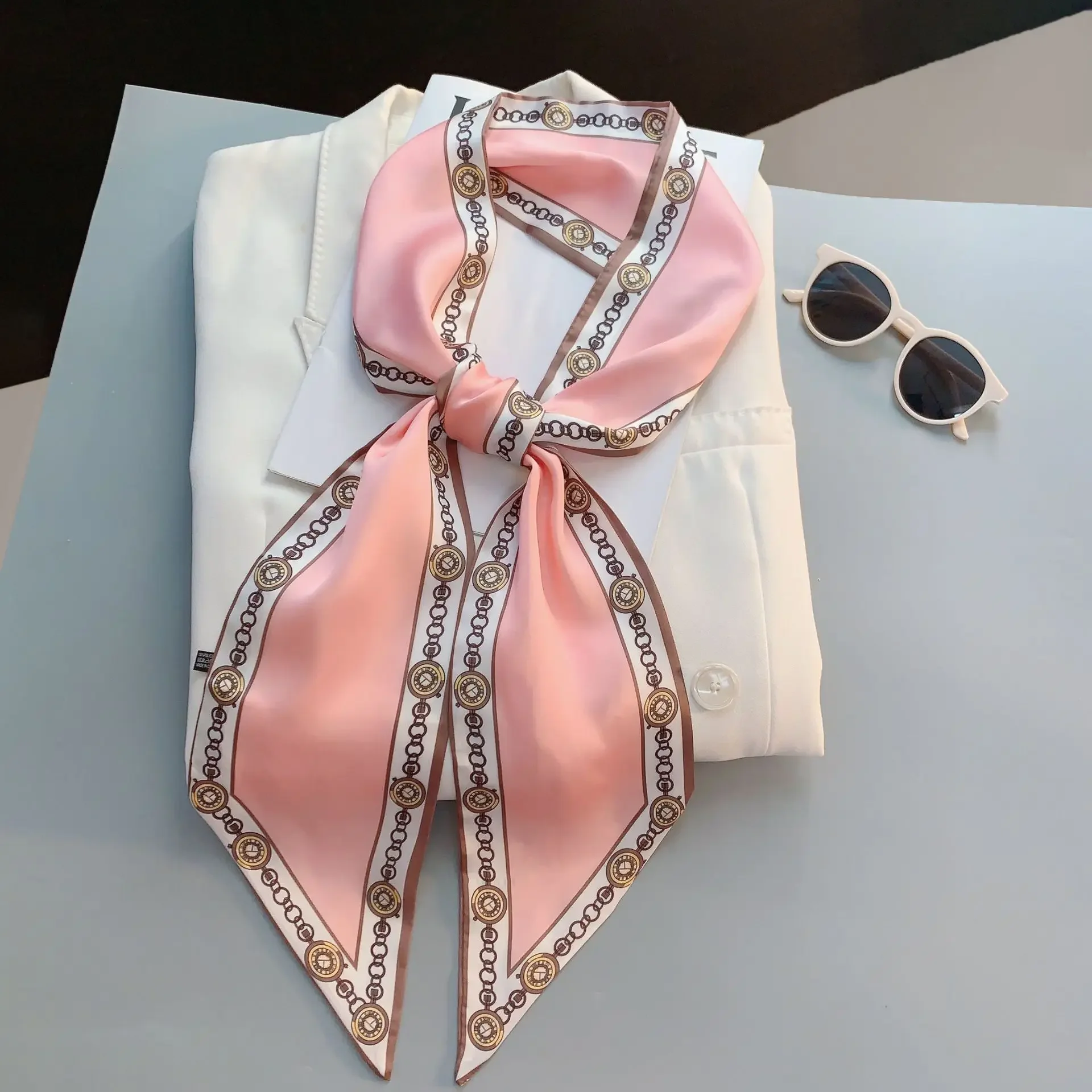 Wąski szalik z nadrukiem, w kr – Luxury Bags Quality recenzja i cena