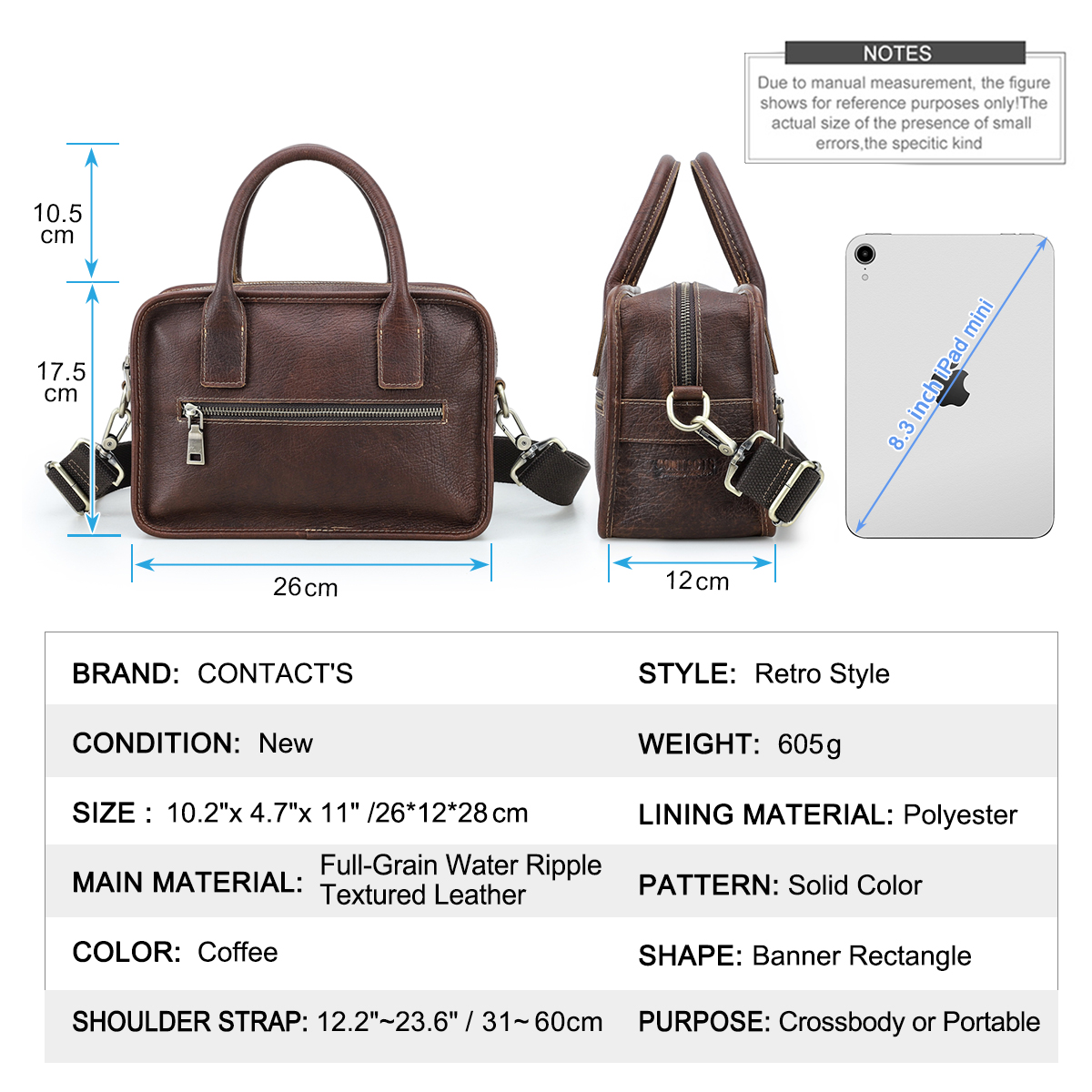 CONTACT'S Męskie torby na rami – Luxury Tote Bags With Zipper recenzja i cena