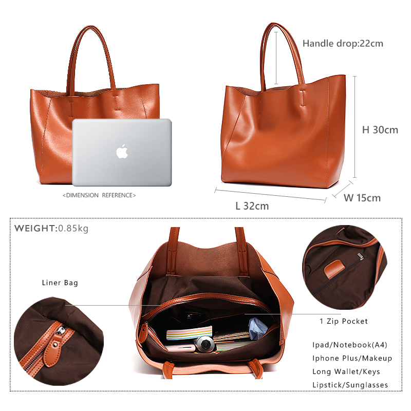 Luksusowe markowe torby na skó – Luxury Tote Bags With Zipper recenzja i cena